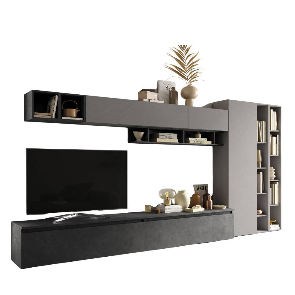 Wohnzimmer Anbauwand-Kombination modern - Fortoria (zehnteilig)