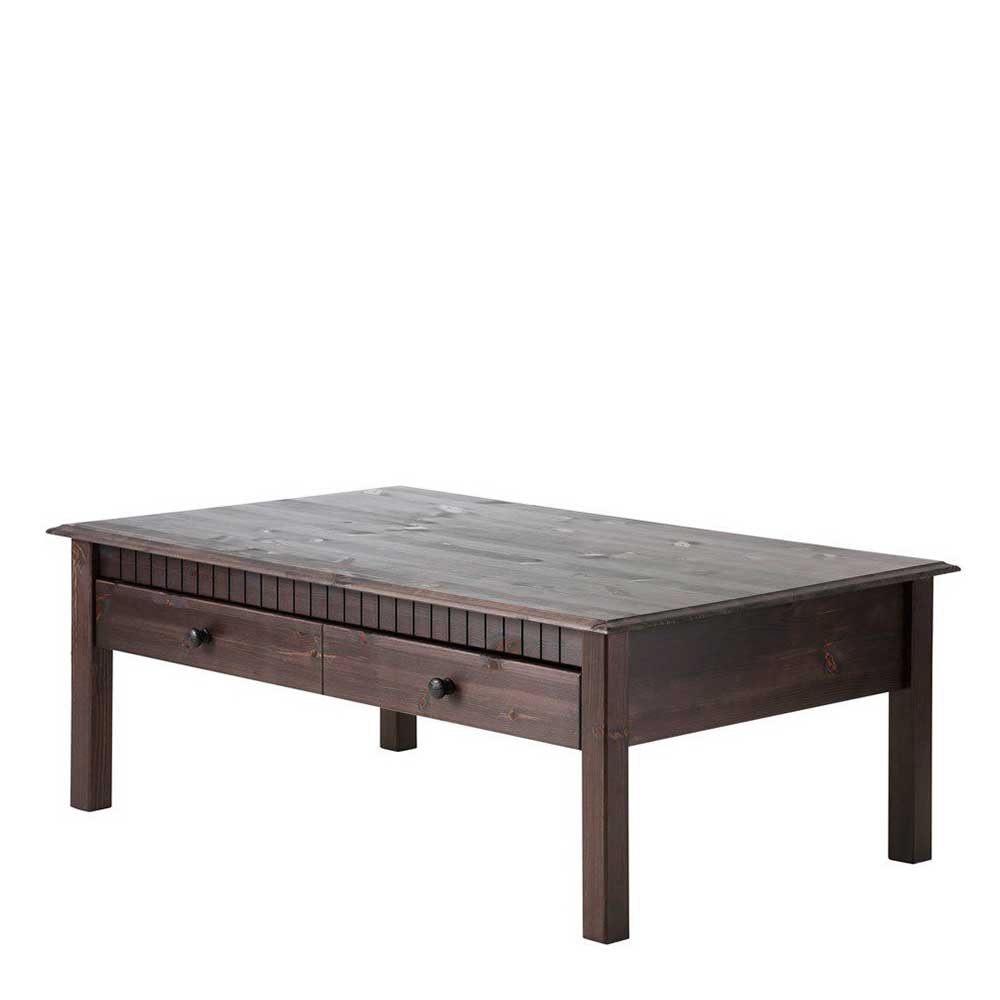 Dunkler Country Couchtisch in Wenge Braun - Berto
