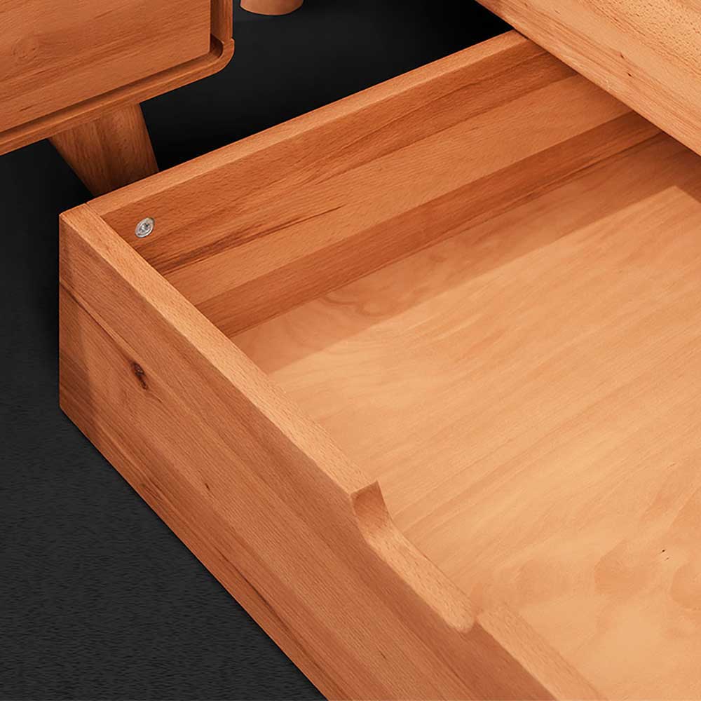 Kernbuche Einzelbett mit Bett-Schubkasten - Junola I