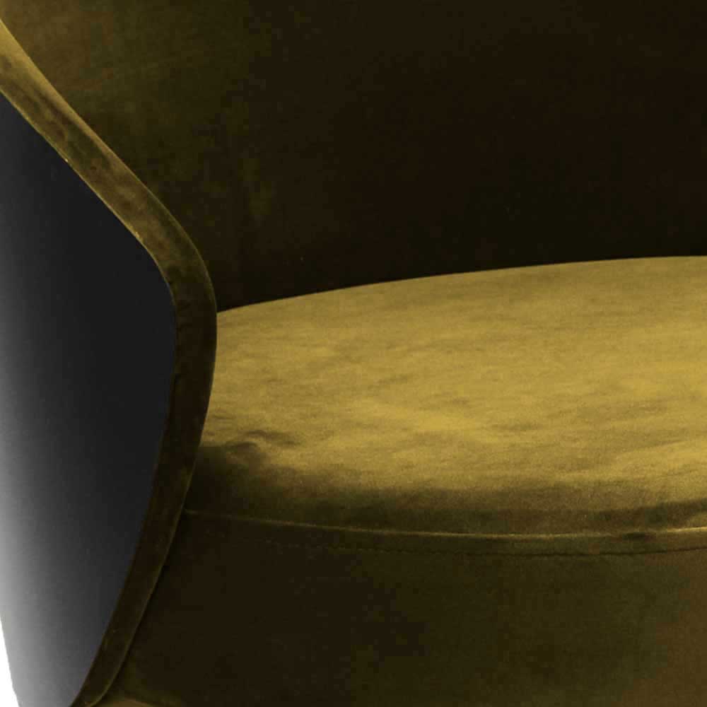 Frei stellbarer Velours Sessel in Gold Gelb - Durense
