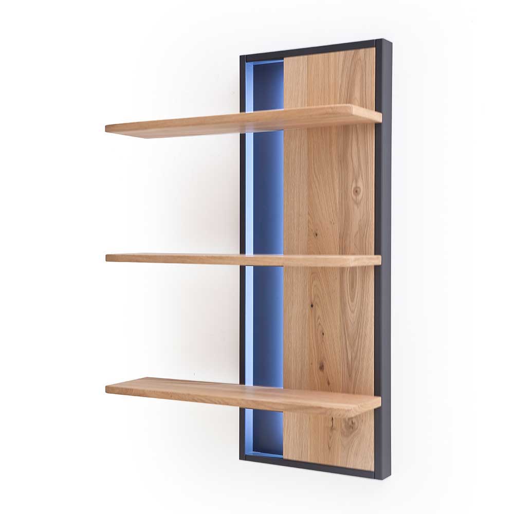 Designer Wohnwand aus Eiche - Assela (vierteilig)