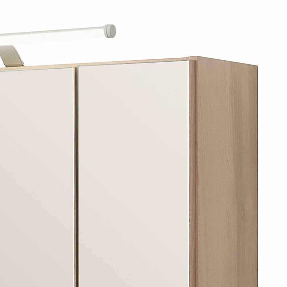 Spiegelschrank mit 3D Effekt in 60cm Breite Blanca 3-türig