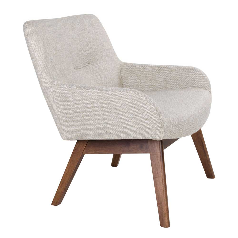 Bequemer Strukturstoff Sessel in Creme - Caldron