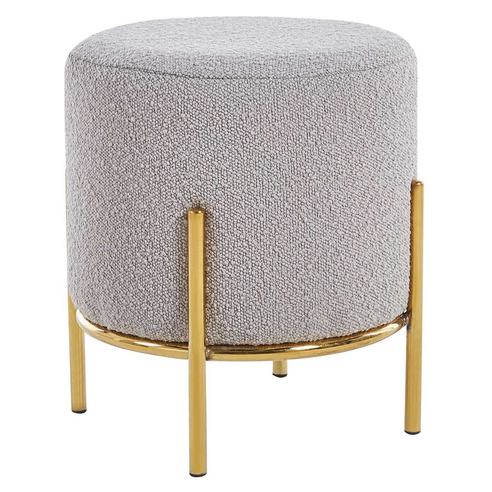 Eleganter Hocker aus Boucle Taupe - Tessina