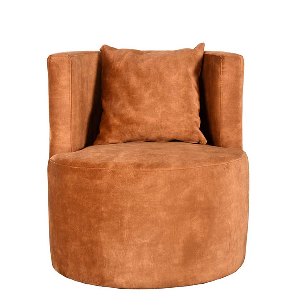 Velours Sessel in Ockergelb - Oronto