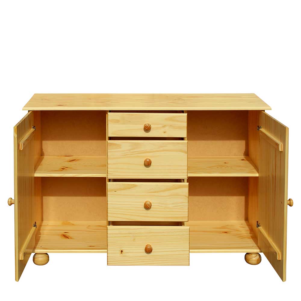 119x81x38 Landhaus Kombi Kommode mit Kugelfüßen - Kascanu