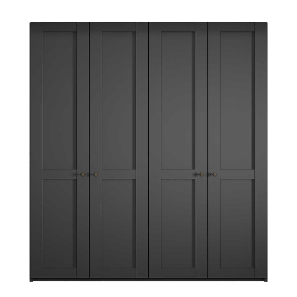 4-türiger Schlafzimmerschrank in Dunkelgrau - Mataram