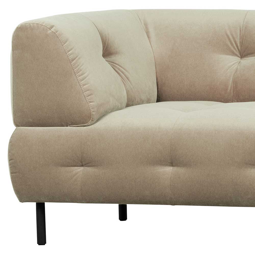 Wohnzimmercouch in Cremefarben Samt - Carry