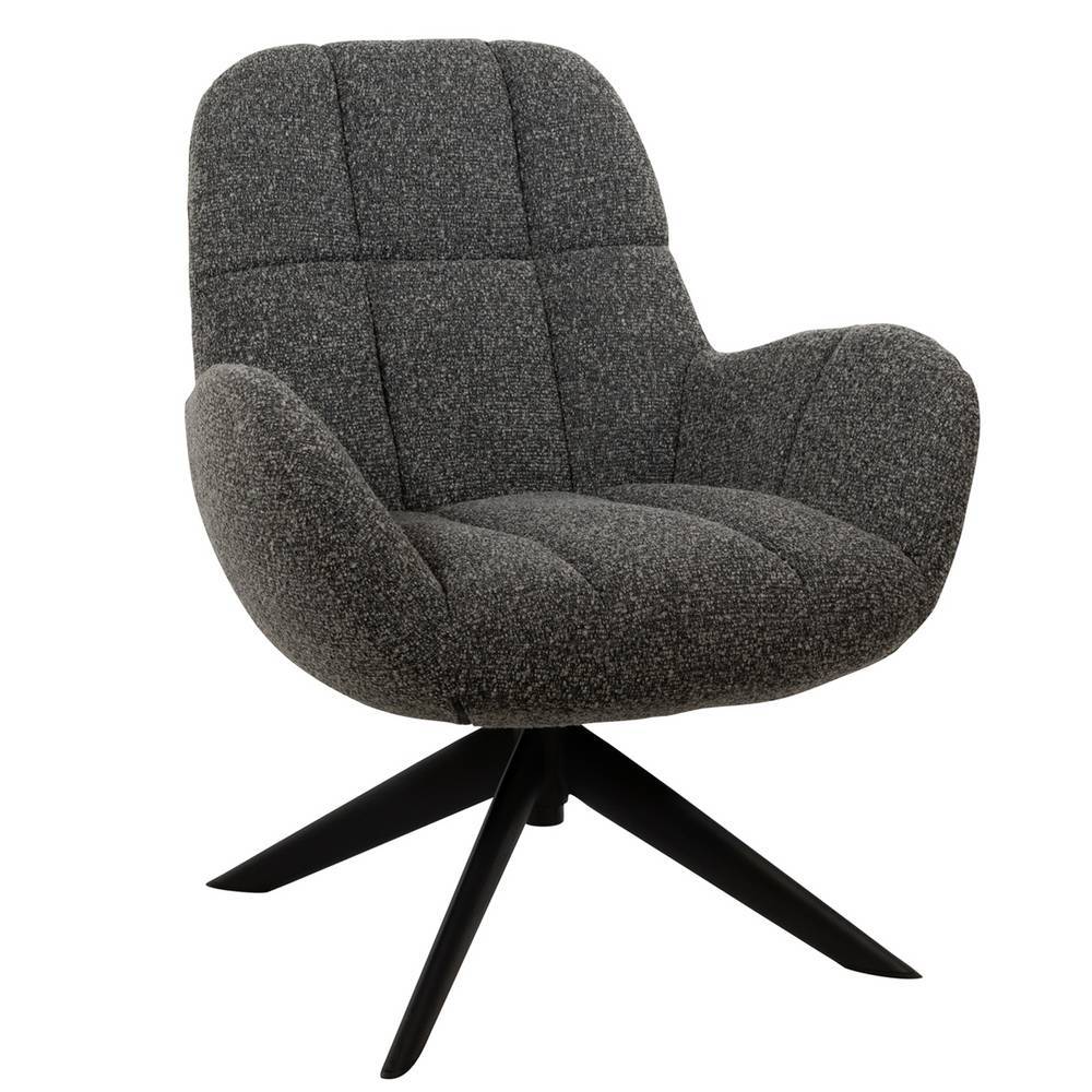 Boucle Drehsessel in Anthrazit - Maximiliano