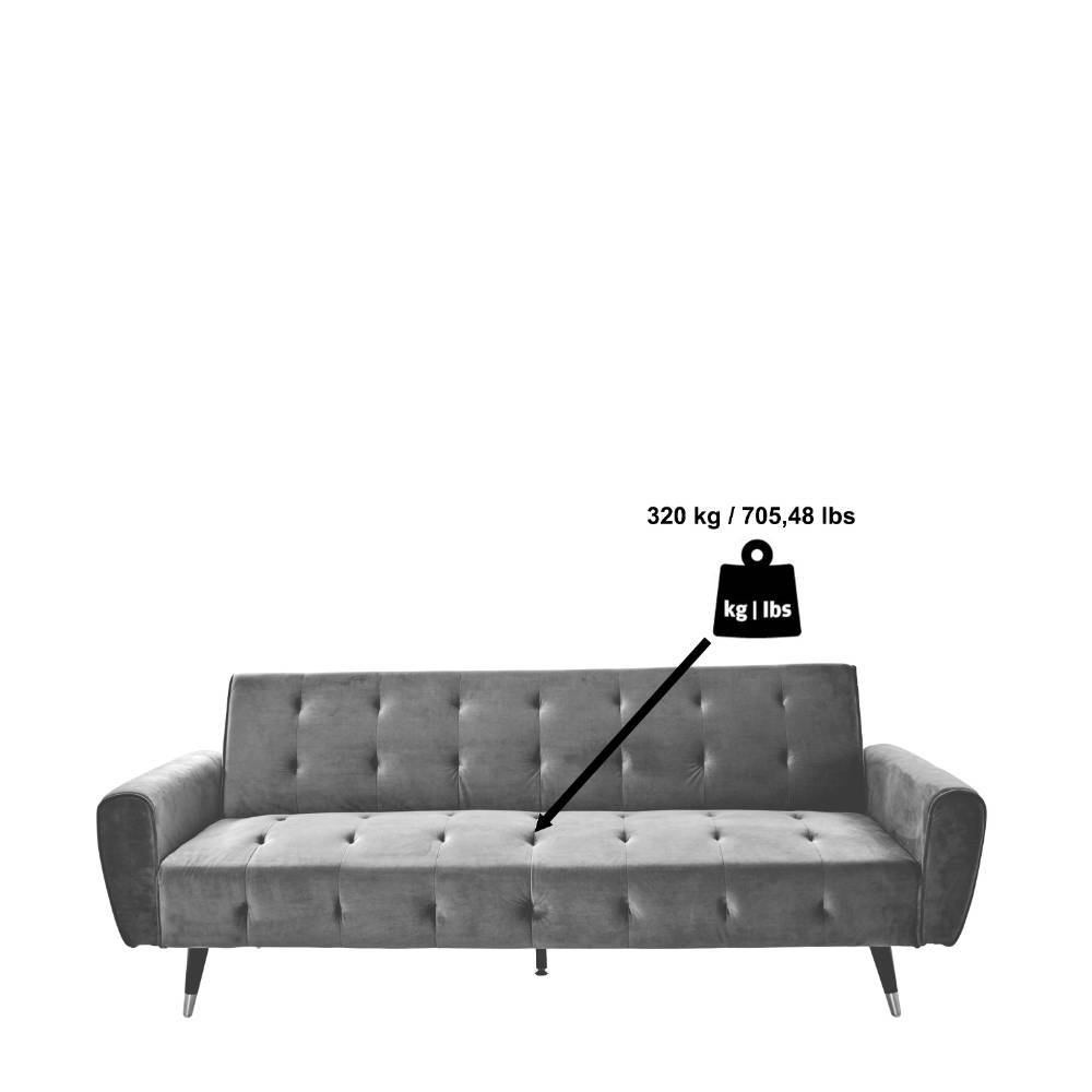 Dreisitzer Schlafsofa in Dunkelgrün Samt - Bela