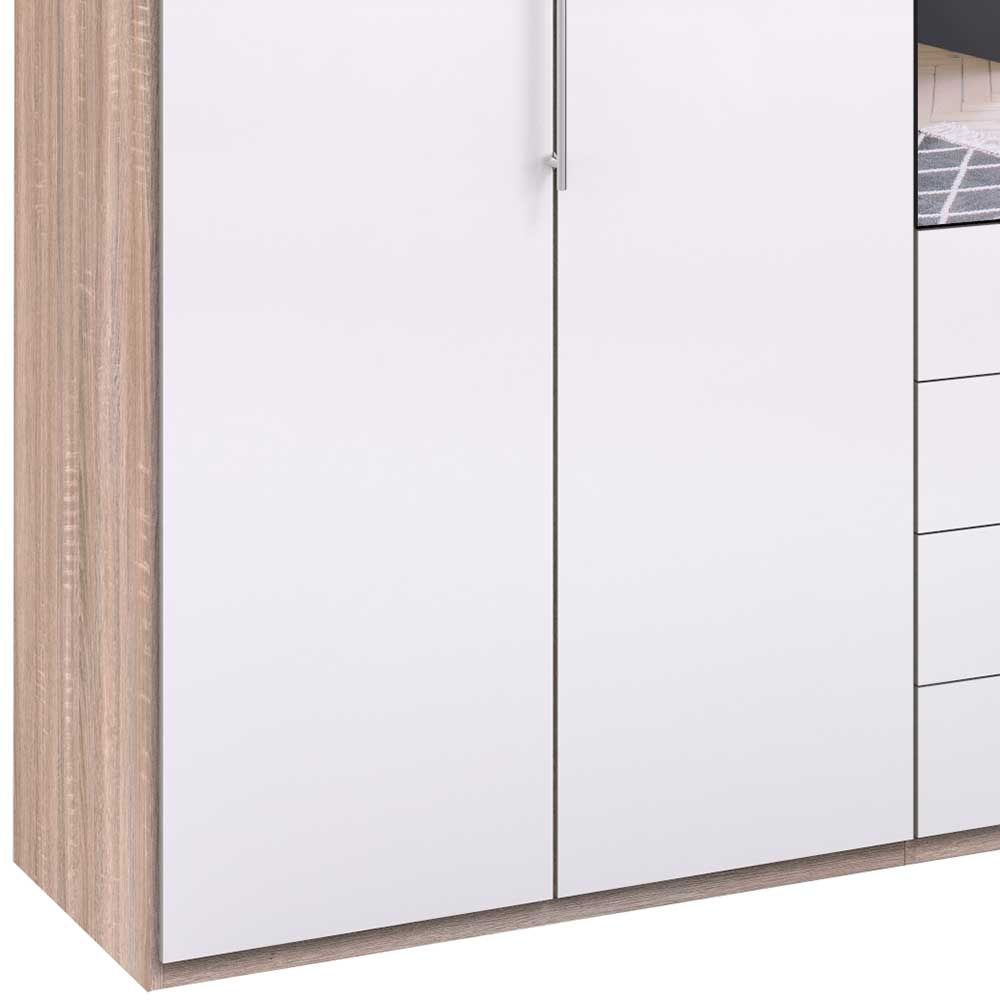 Falttürenschrank fürs Schlafzimmer mit vier Schubladen - Bosays