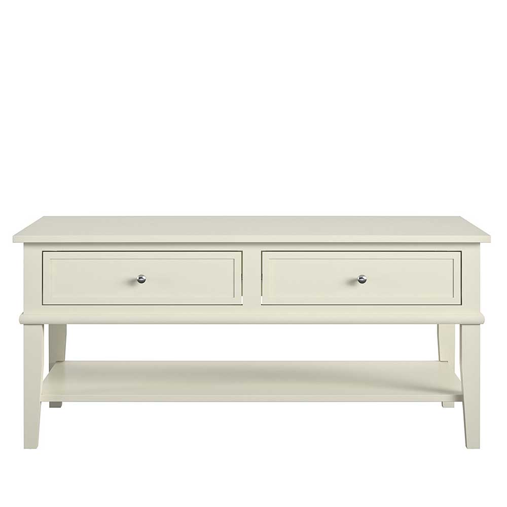 Landhaus Couchtisch in Creme Weiß - Kanellas