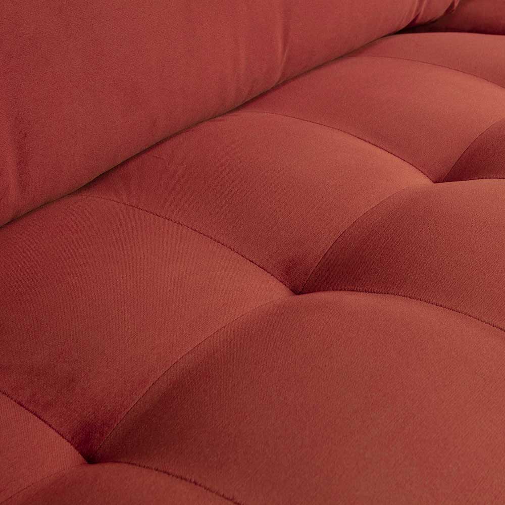 230x83x88 Samt Wohnzimmercouch in Kastanien Braun - Enzing