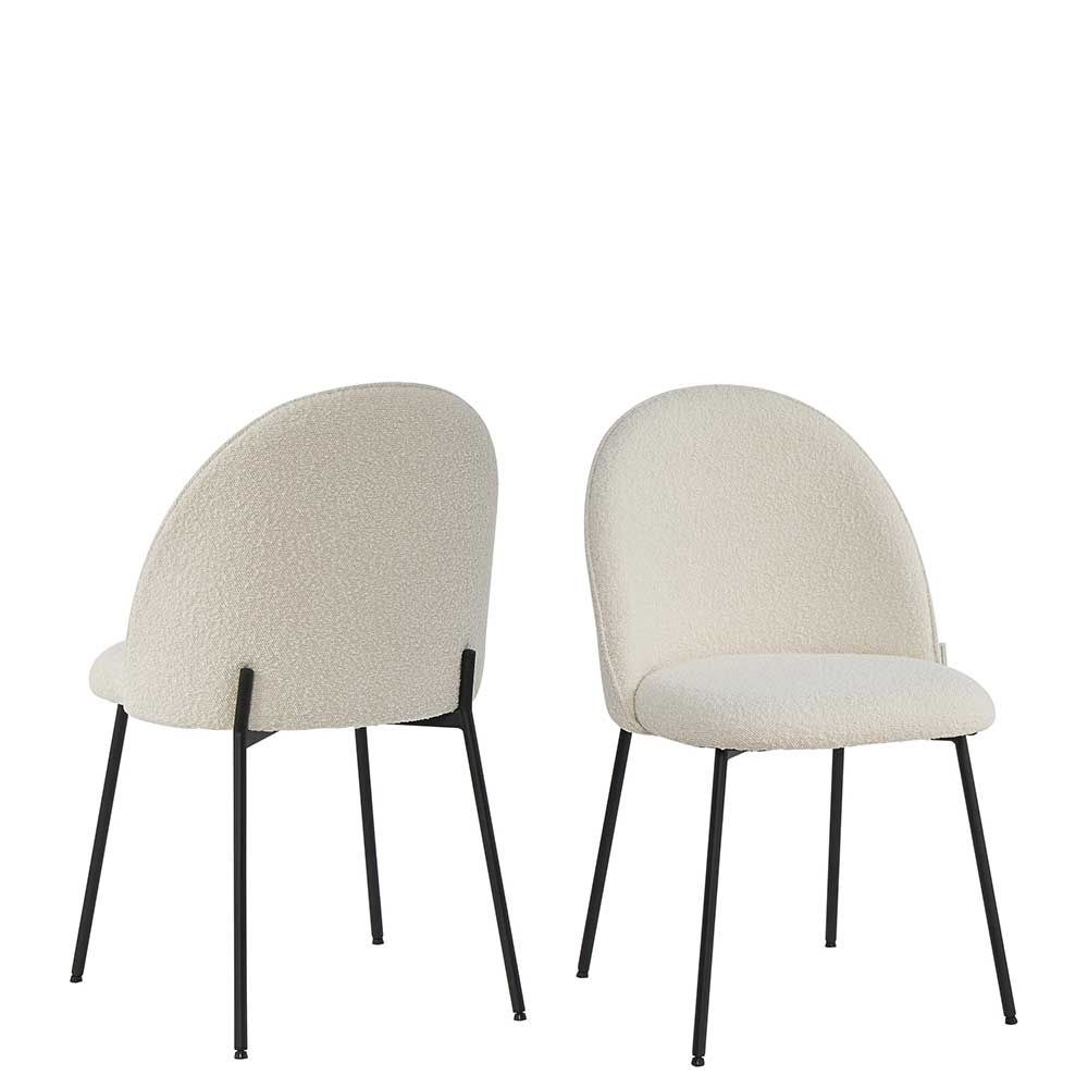 Esstischstuhl in Beige Boucle-Bezug - Xorian (2er Set)