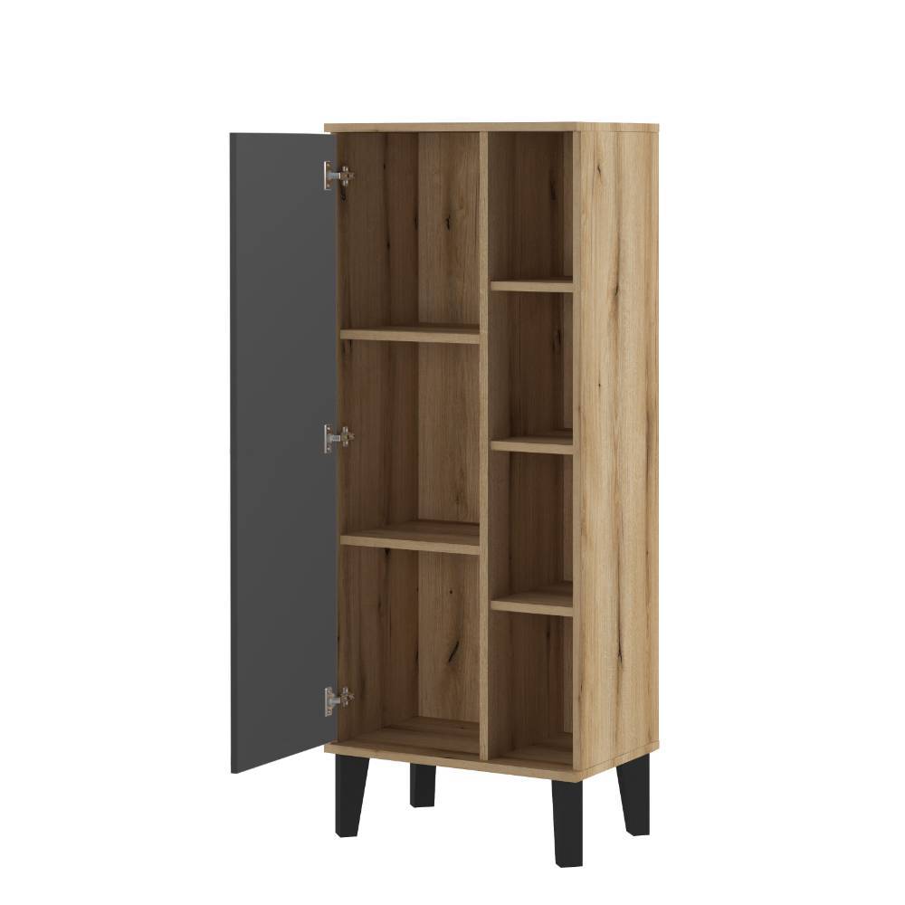 Breiter Bad-Midischrank in Grau - Niniana