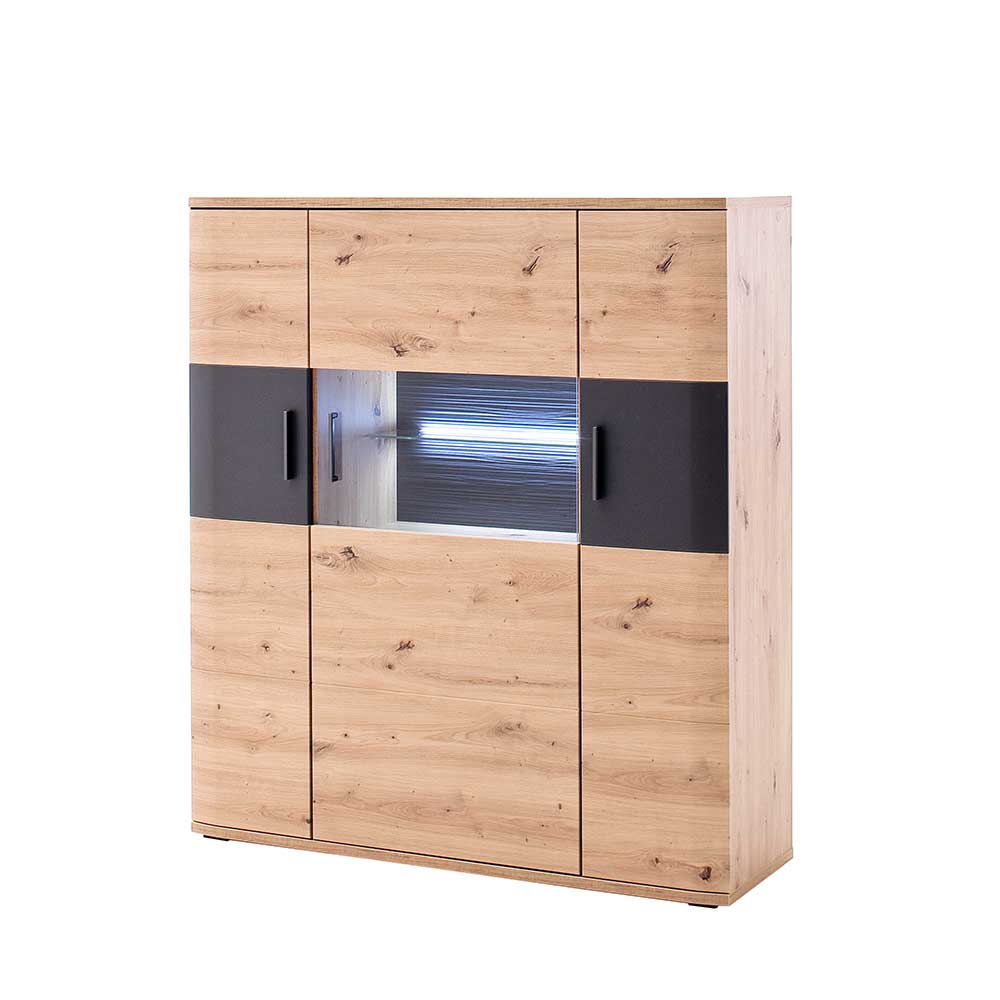 120x134x37 cm Highboard mit drei Türen - Vecenda