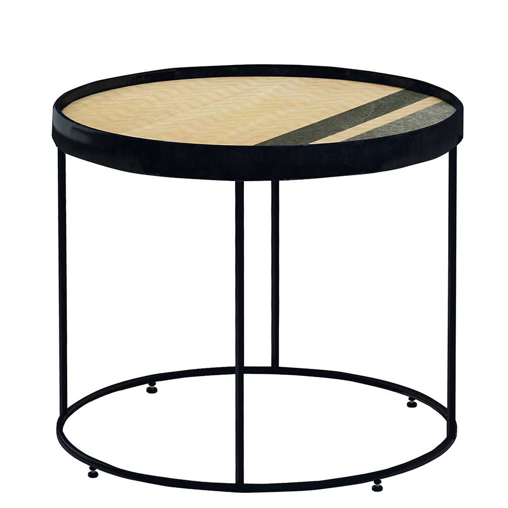 49x47x49 Beistelltisch in Natur & Schwarz - Fanovic