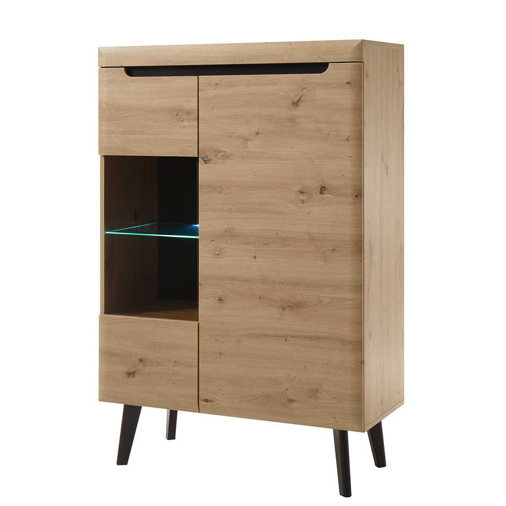 Scandi Anbauwand fürs Wohnzimmer - Olcian (vierteilig)