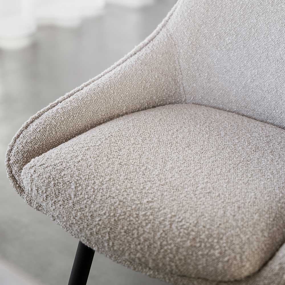 Moderne Boucle Barstühle in Beige - Alberta (2er Set)
