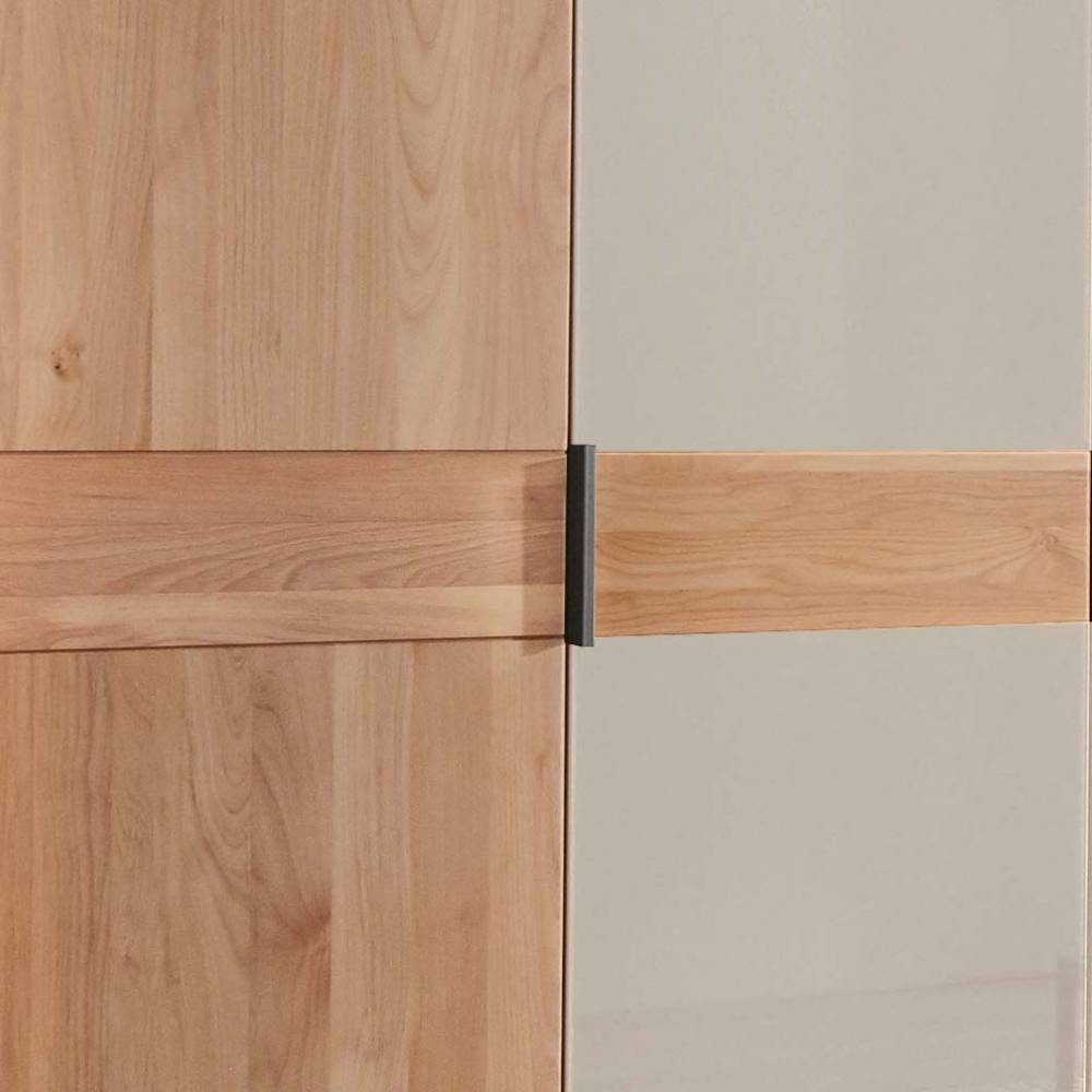 Teilmassiver Kleiderschrank in Erle Natur - Angelina