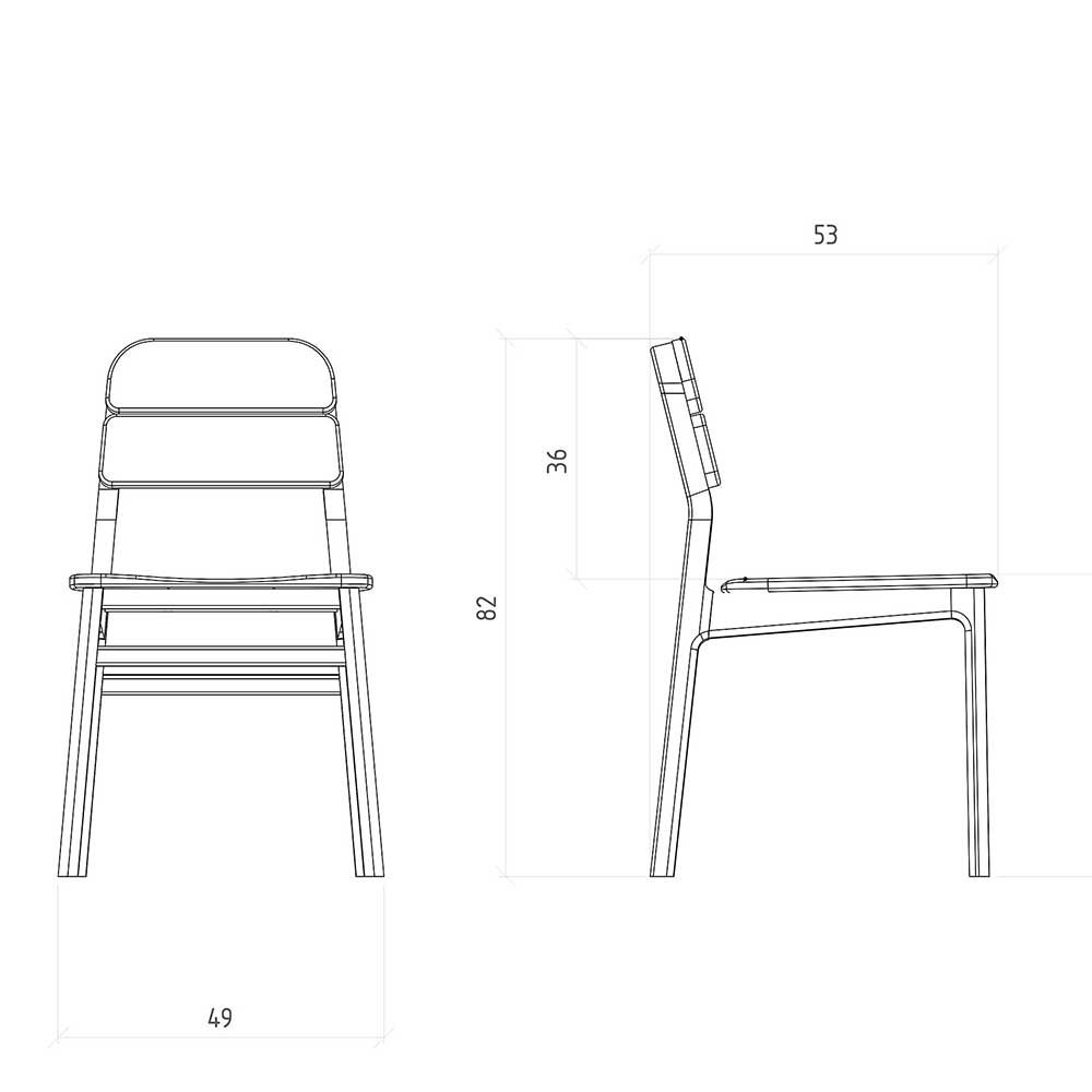 Design Holzstuhl aus Kernbuche Massivholz - Lana (2er Set)