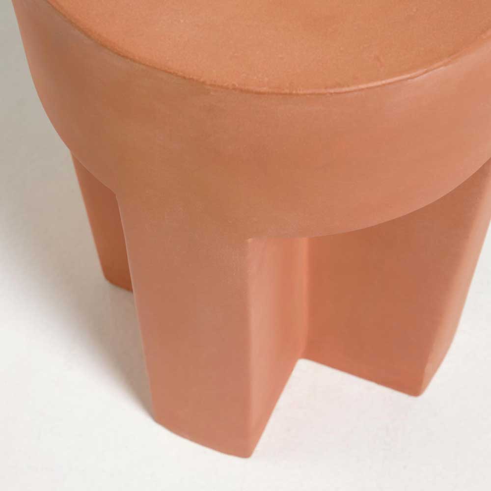 Design Beistelltisch aus Keramik in Terracotta - Georgia