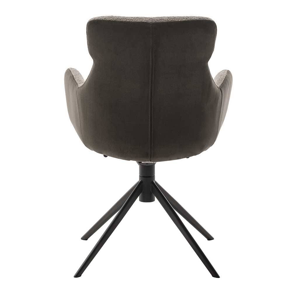 Tischsessel in Schlamm & Schwarz - Colles (2er Set)