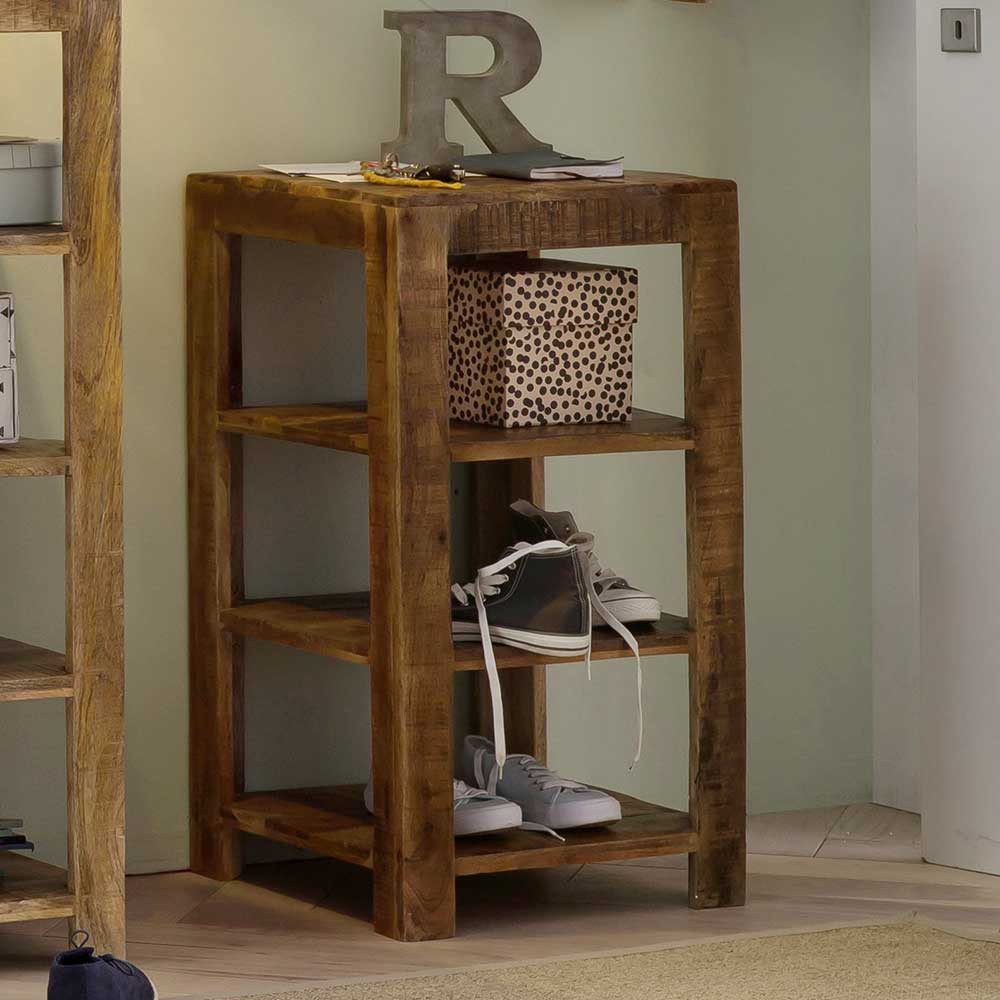 44x80x44 Offenes Regal aus Mangobaum Massivholz - Bensez