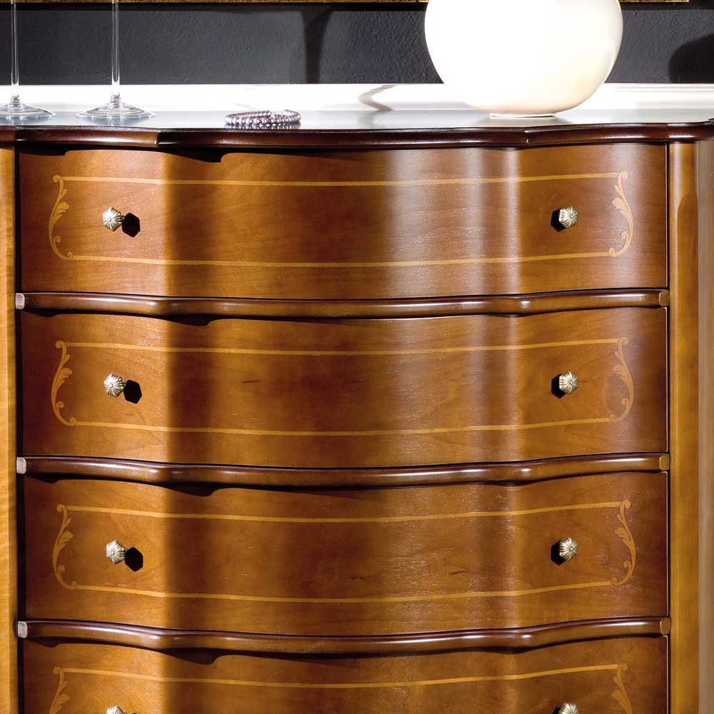 Schubladen Kommode in Nussbaum Dentro im Barockstil