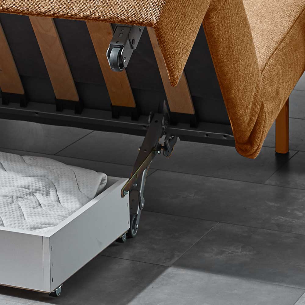 Hellbraune Schlafcouch hochwertig - Furciano