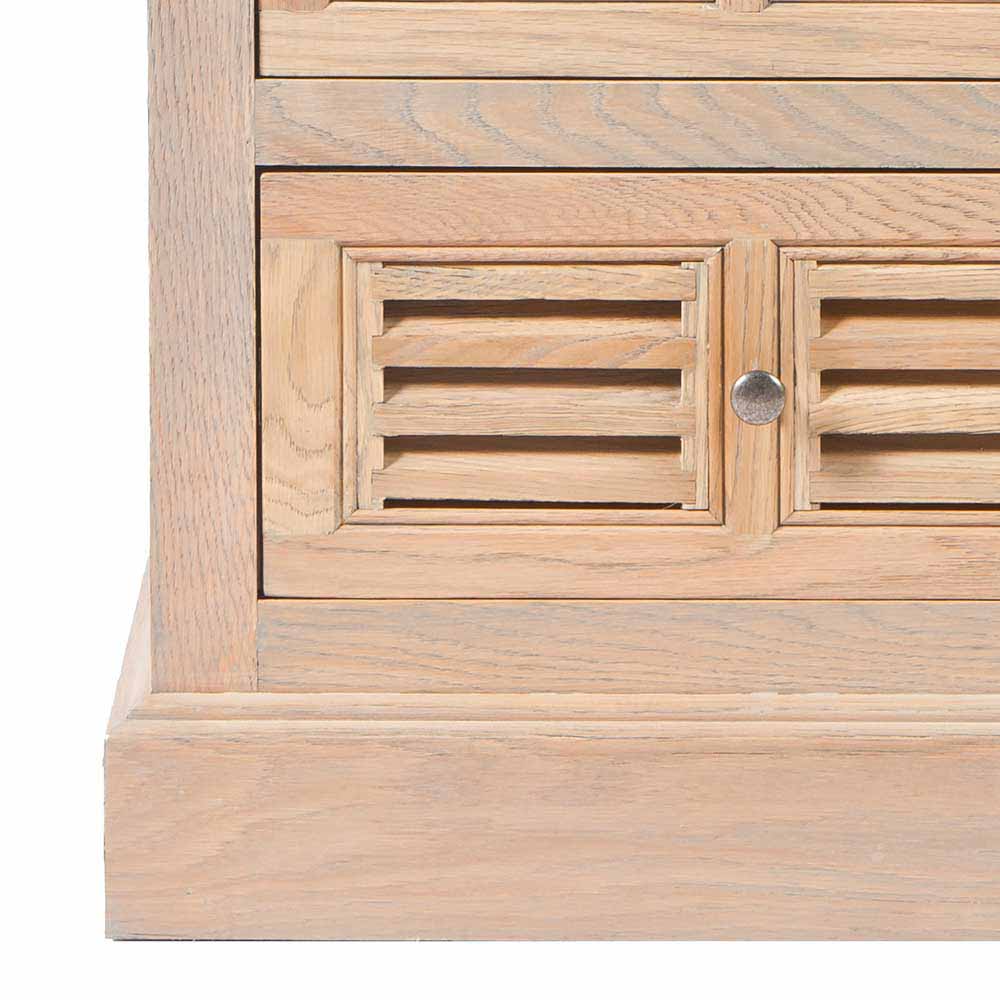 Vintage Kommode mit Lamellen Front Taunton aus Eiche teilmassiv
