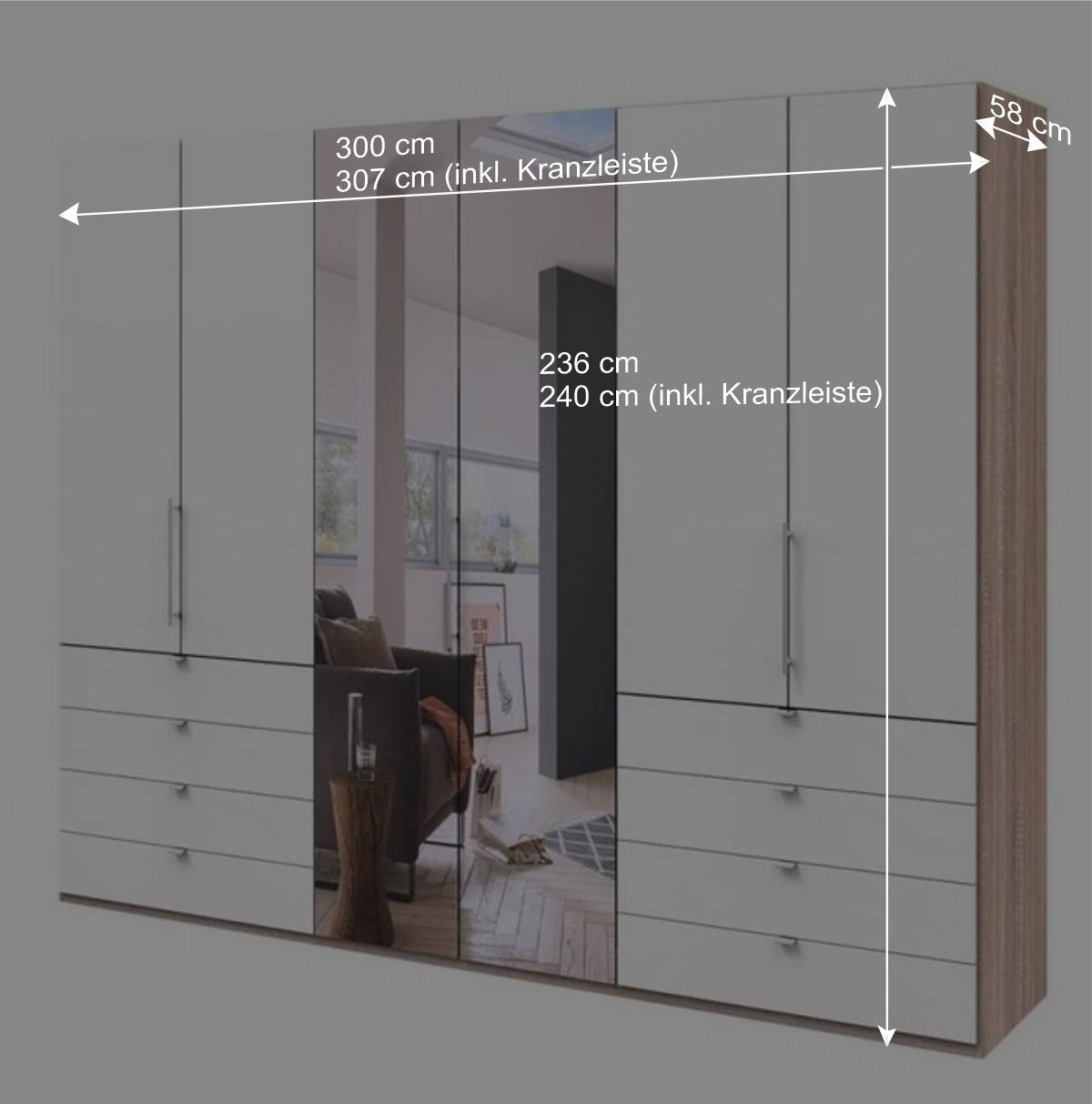 Kompakt Schlafzimmerschrank mit drei Falttüren - Vaclyn