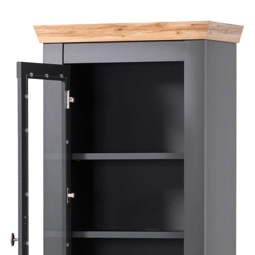 1-türige Vitrine mit Flaschenfächern & Schublade - Lionel