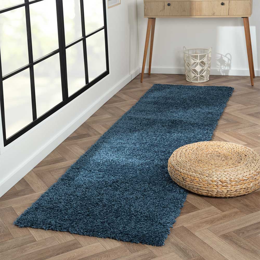 Teppich mit Hochflor in Dunkelblau - Pipev
