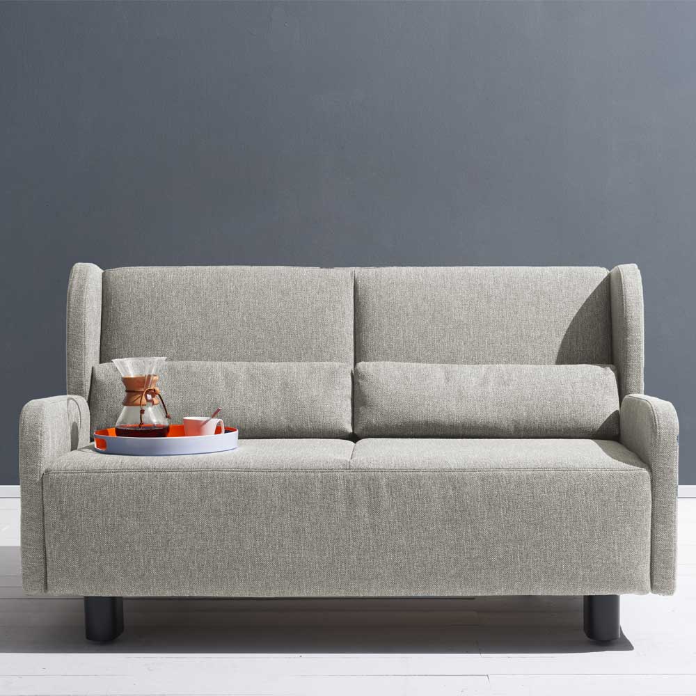 Ausklappbare Stoffcouch in Beige - Bondio