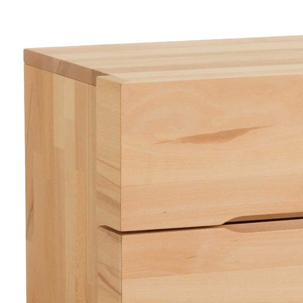 Holz Nachtschrank aus Buche mit oberer Schublade und natürlicher Holzmaserung – Moritz