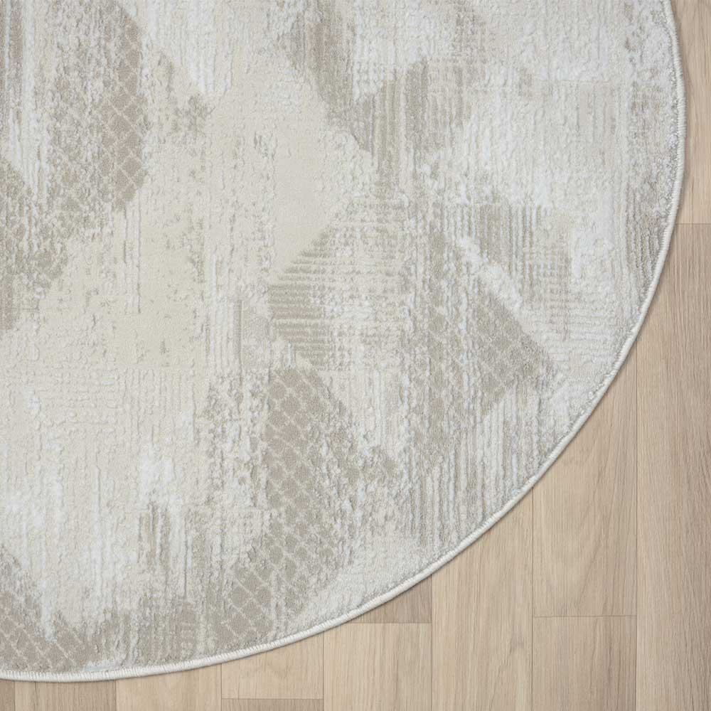 Teppich in Rund - Creme und Beige - Anita
