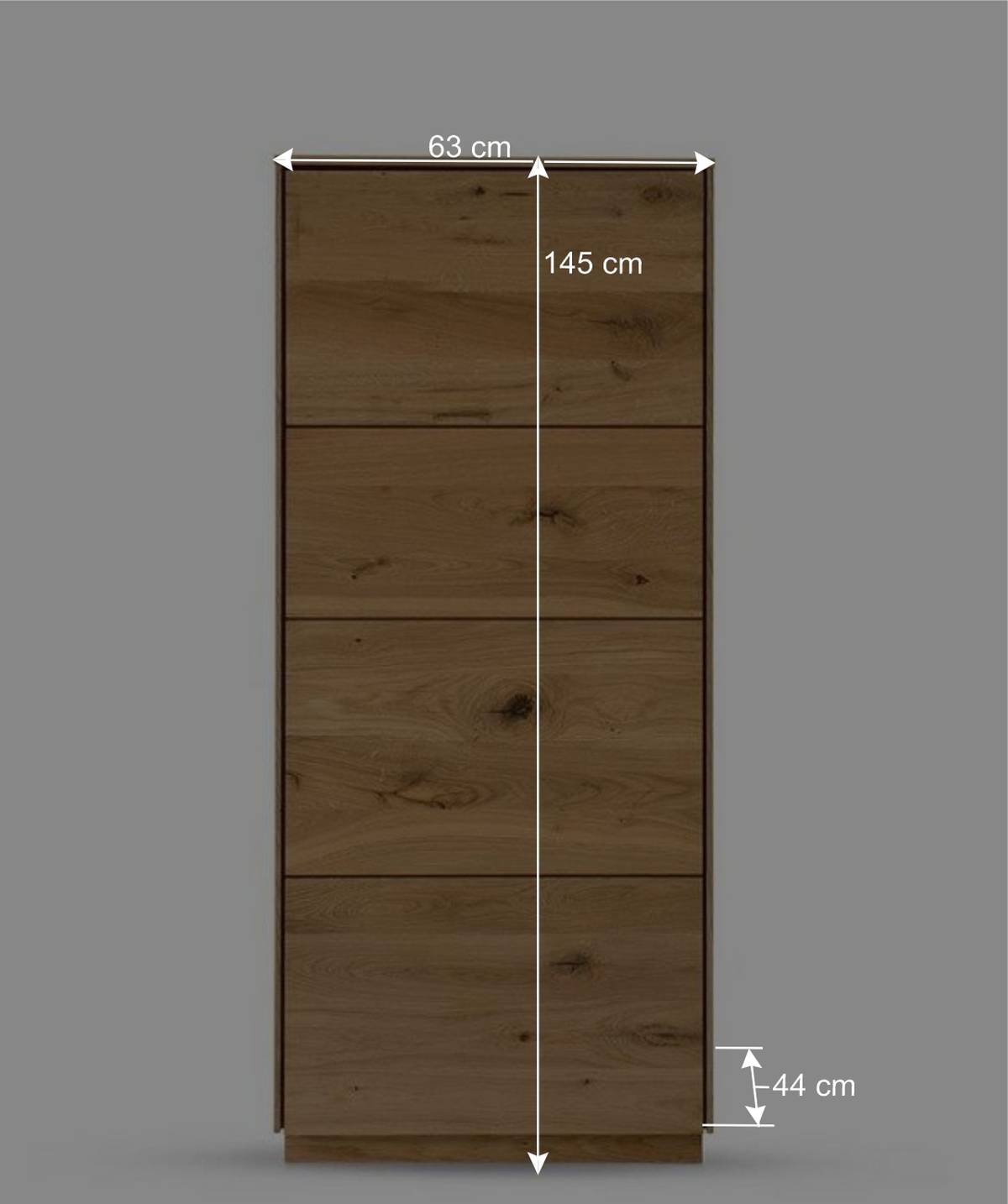 1-türiger Wildeiche Schrank 63x145x44 cm - Obinson