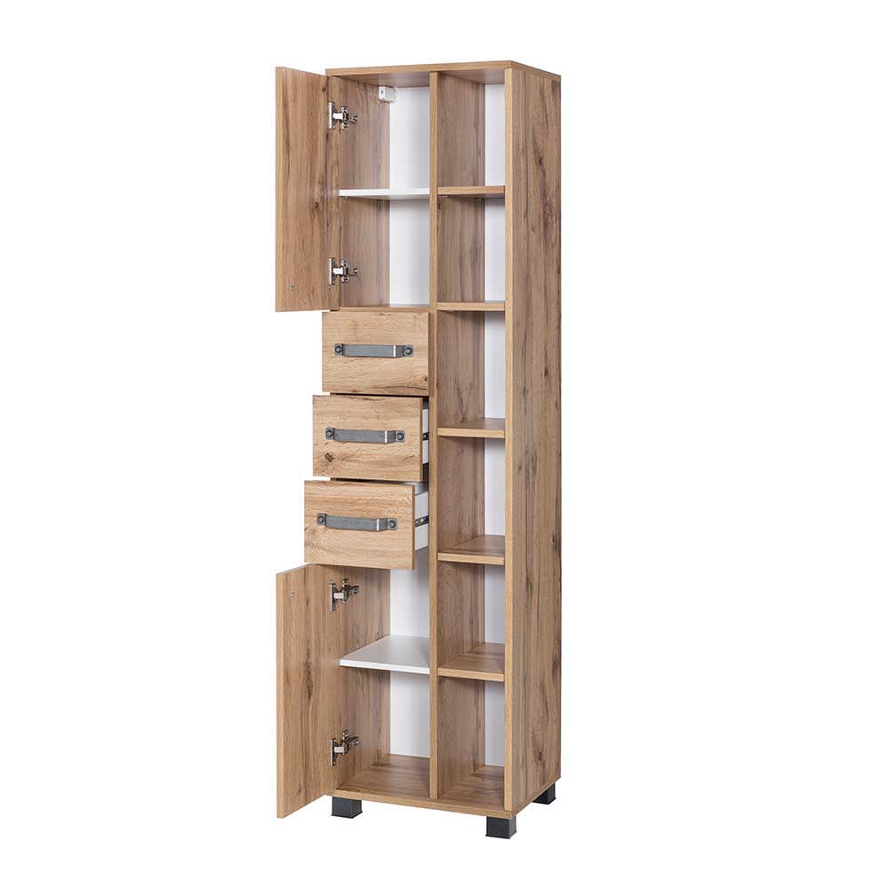 42x164cm Bad-Hochschrank mit Regal - Iskro