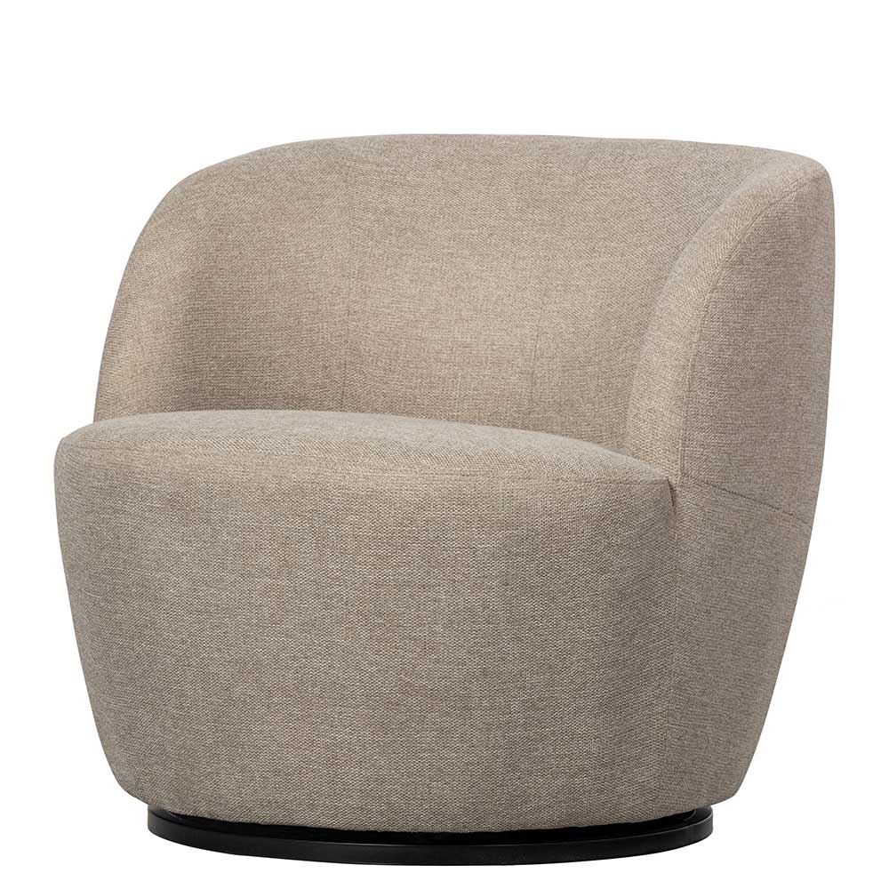 Drehbarer Polstersessel in Beige meliert - Cagara