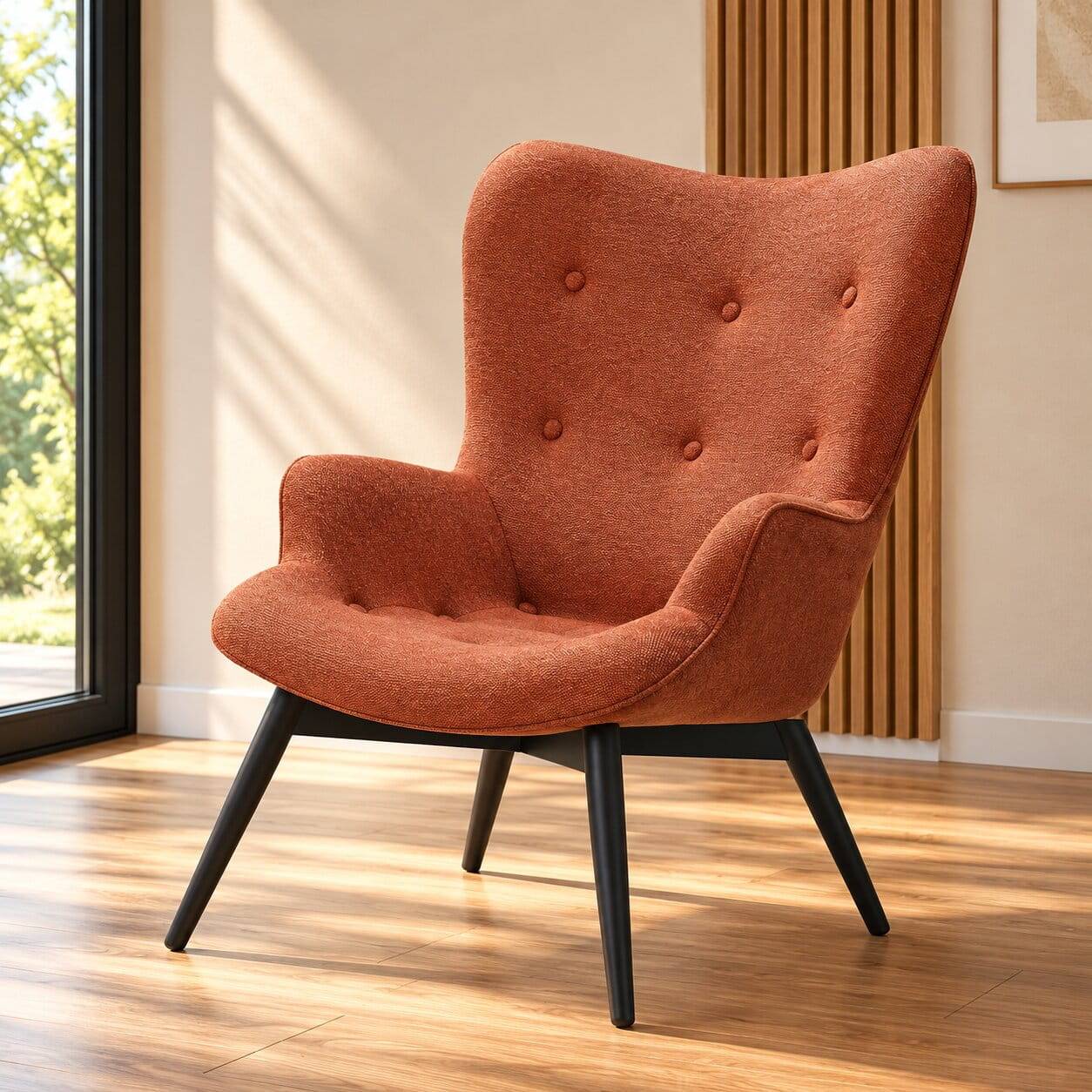Skandi Sessel in Kupfer Braun - Kiana