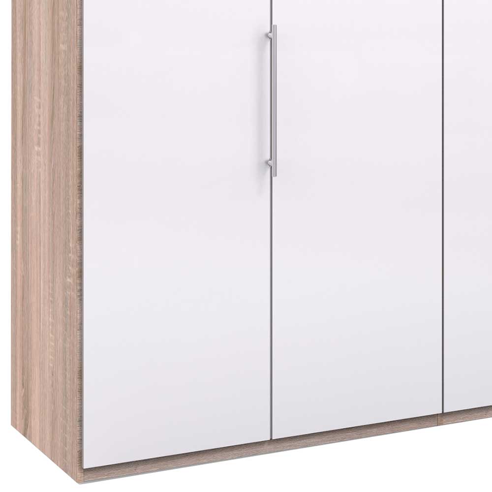 Gleittüren-Schrank mit Glasfront in Weiß - Bosays