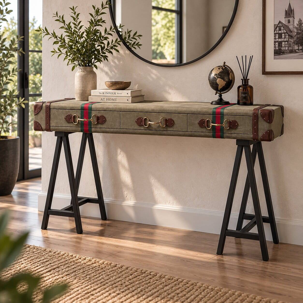 Vintage Design Konsolentisch im Koffer Look - Sketto
