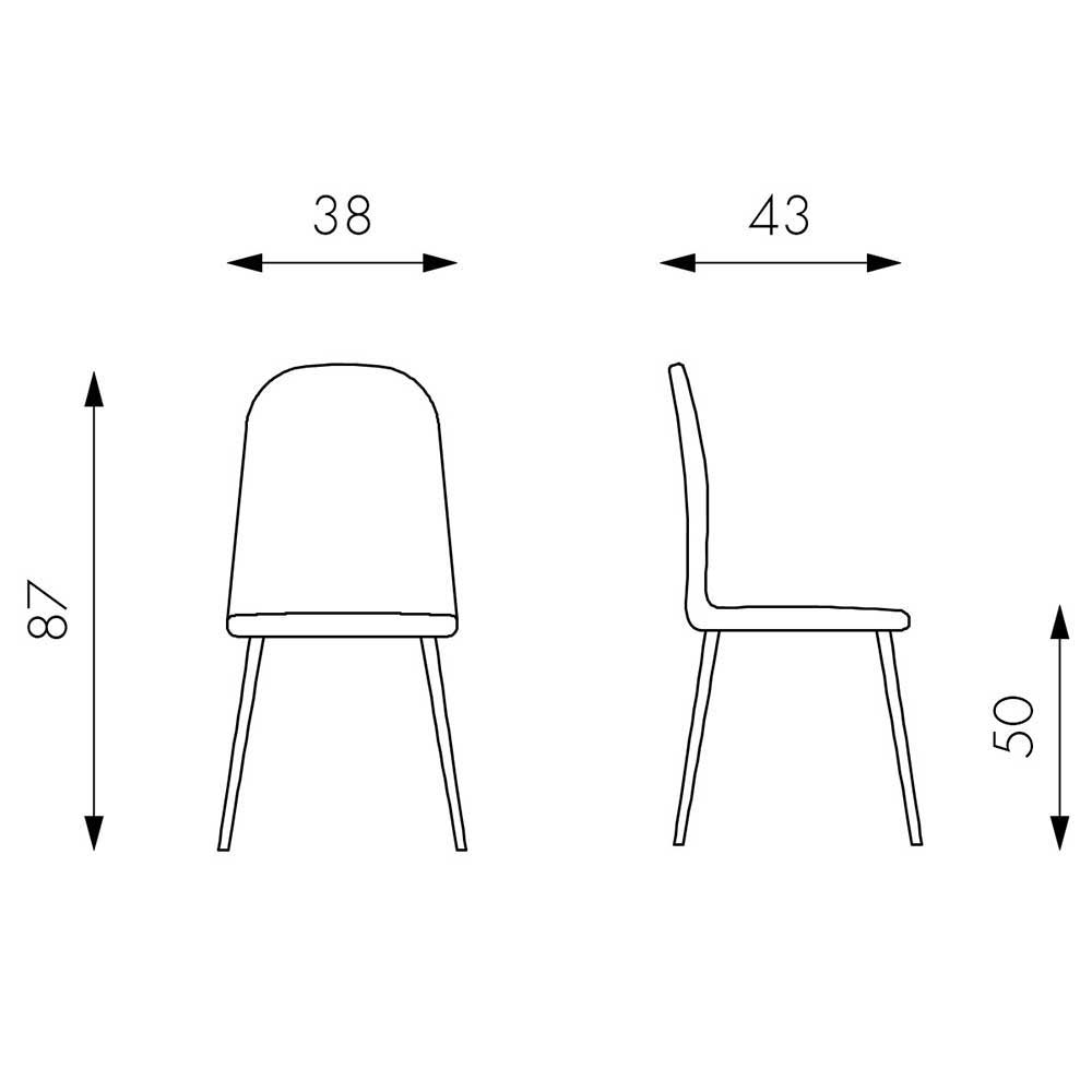 Kunstrattan Schalenstuhl in Braun Macorys mit Stahl Gestell Weiß (4er Set)