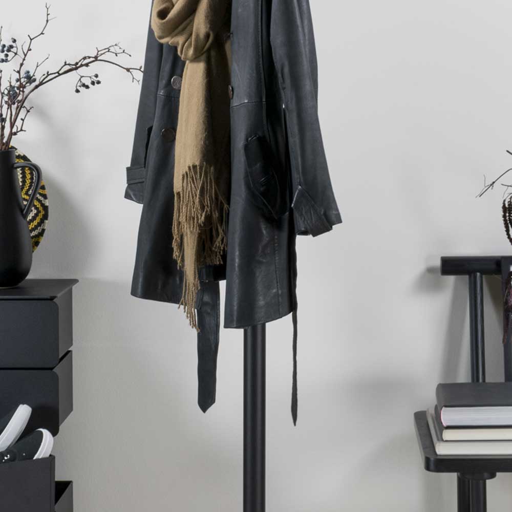 Runde Design Standgarderobe mit 5 Haken - Oladrios