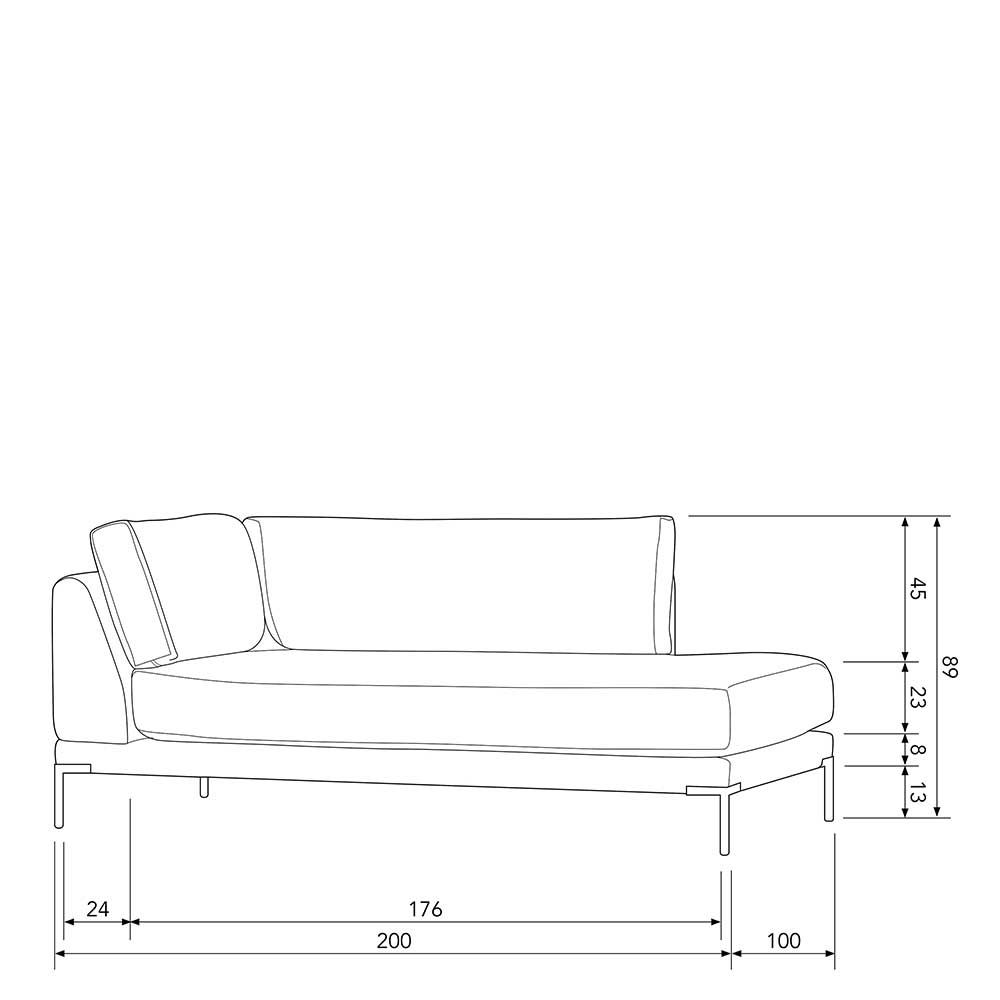 Dunkelgraues Lounge Element links - Marietta