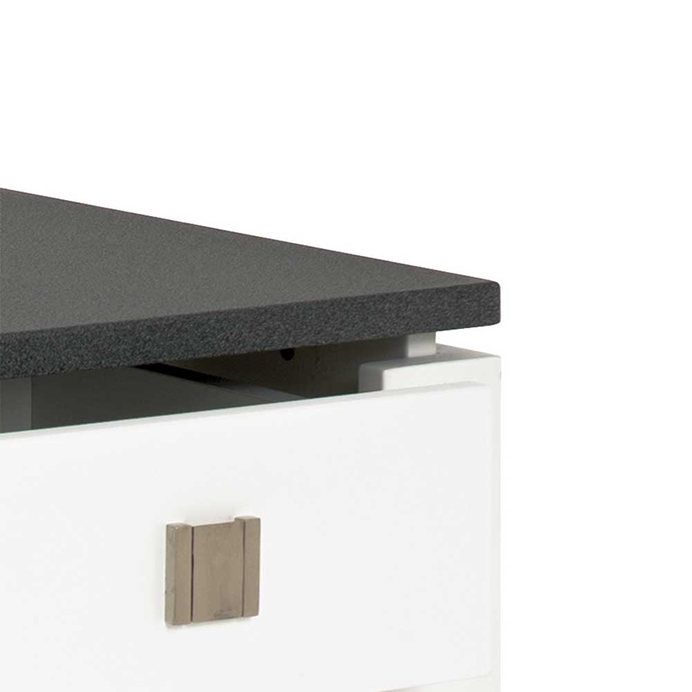 Nachttisch Kommode Mercadeo in Weiß Grau