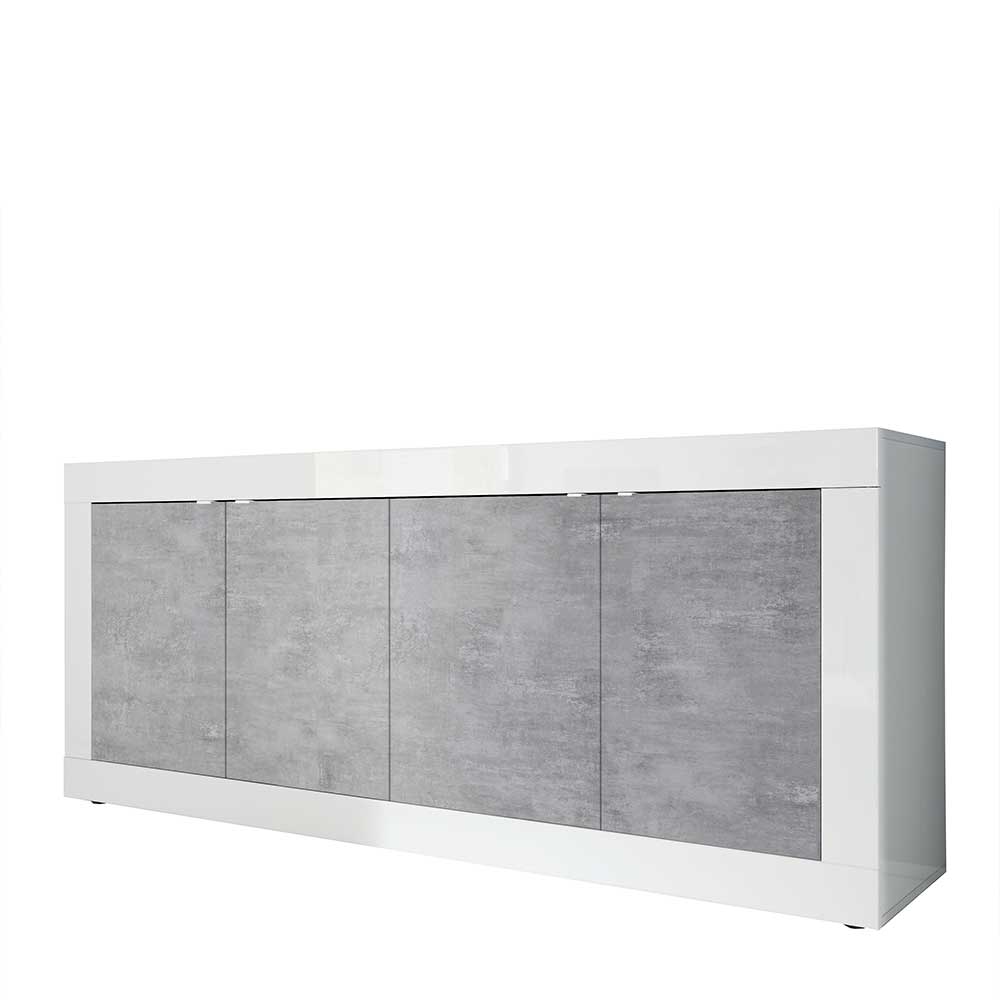 Sideboard mit 4 Türen in Beton Optik - Narandu
