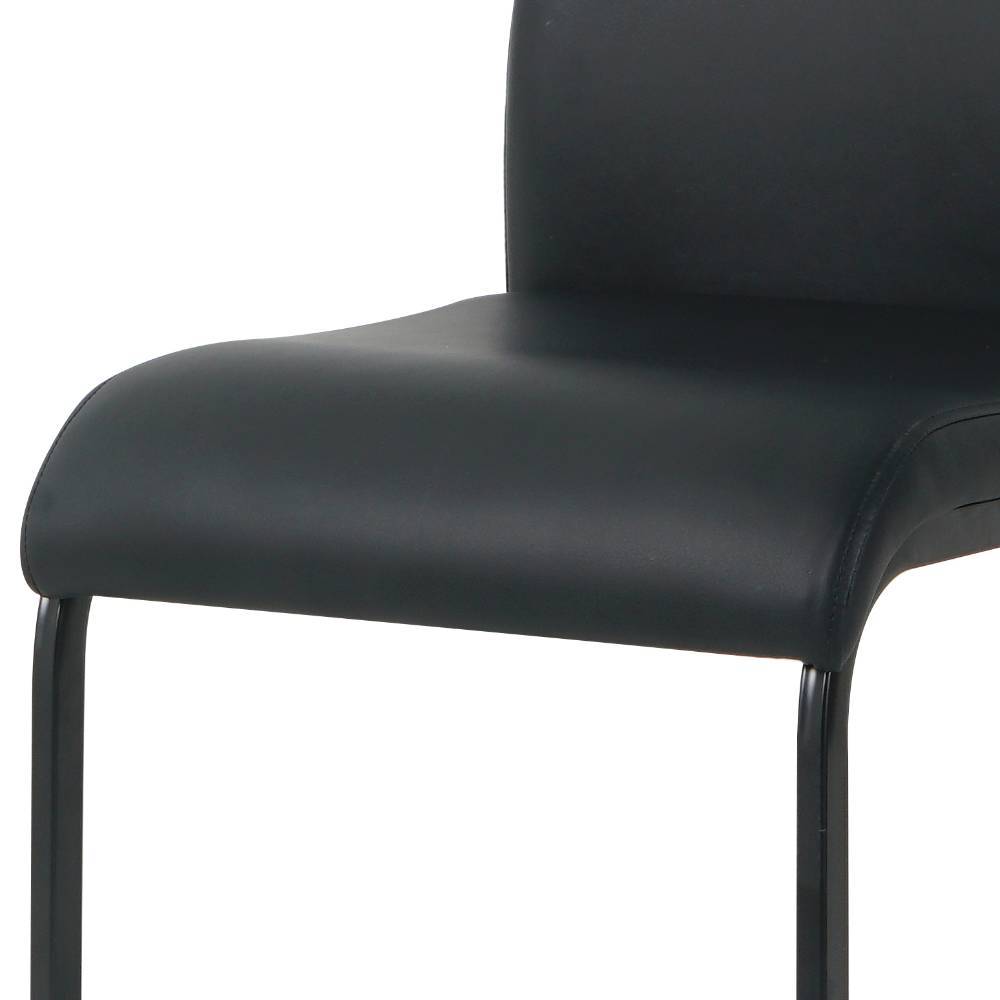 Kunstleder Schwingstuhl in Schwarz - Olia (2er Set)