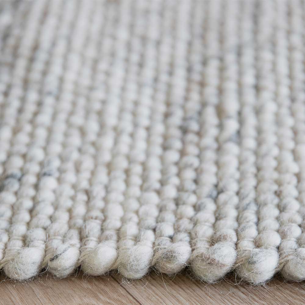 Handgefertigter Wollteppich in Beigegrau - Flexin